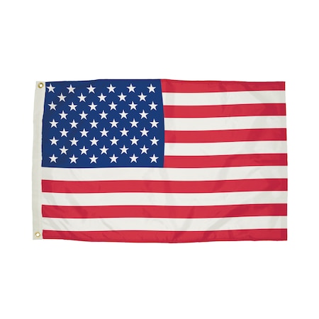 Durawavez Nylon Outdoor U.S. Flag With Heading & Grommets, 5ft X 8ft